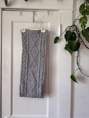 Cozy Gray Cable Knit infinity scarf